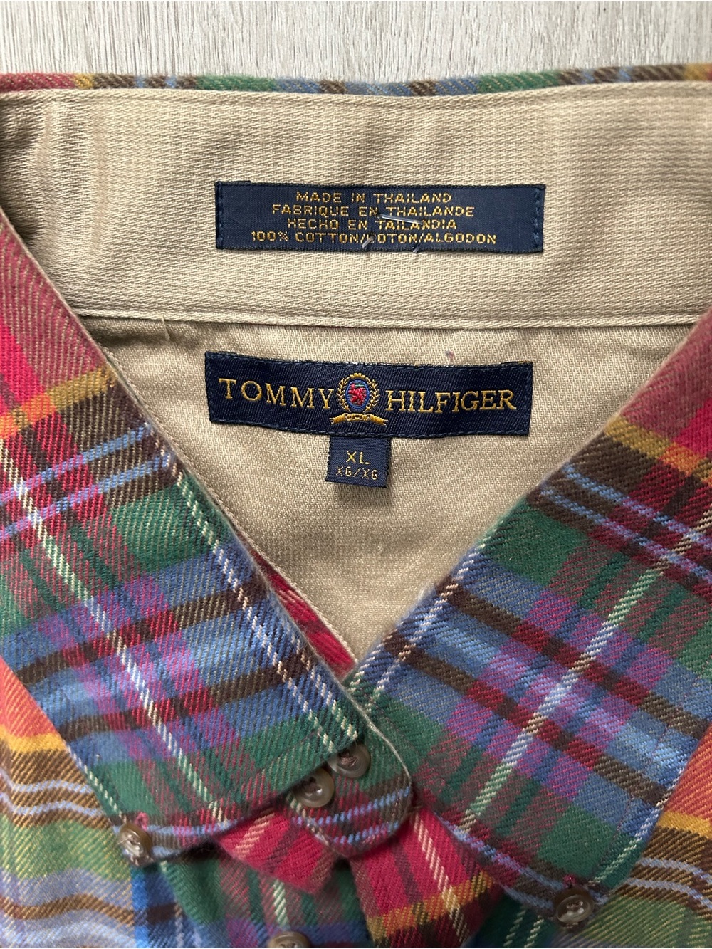 Tommy Hilfiger Men's Multicolor Plaid Button-Down Shirt - Picture 2 of 2
